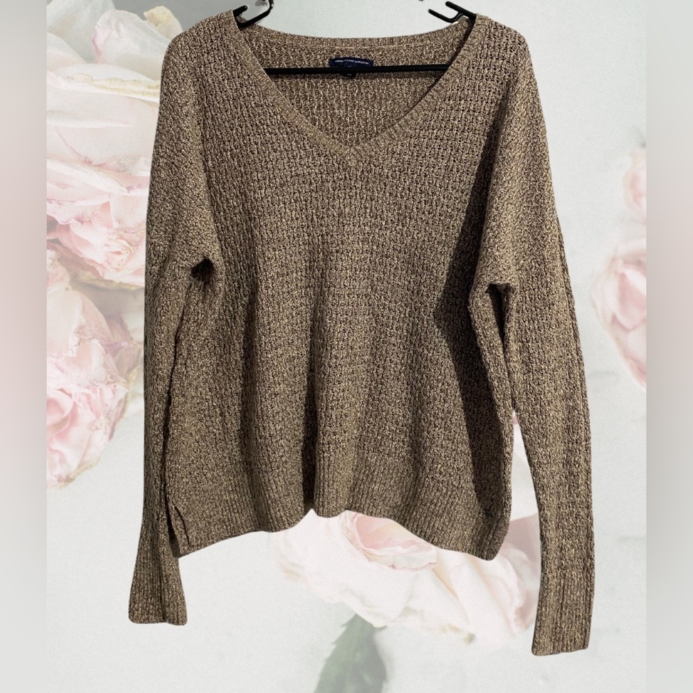 🦅American Eagle Brown V-Neck Sweater